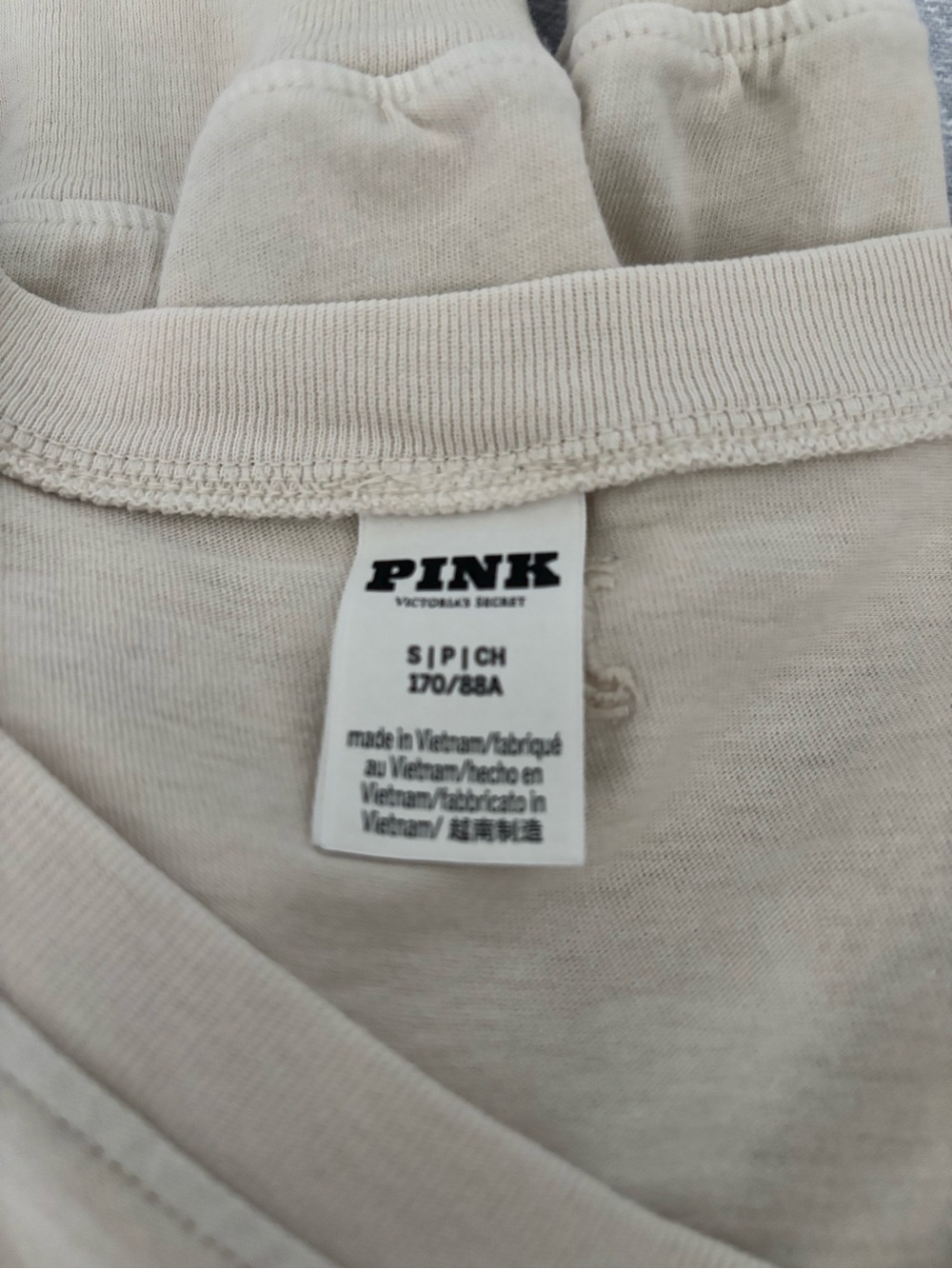 PINK Victoria's Secret Cream Crewneck Top